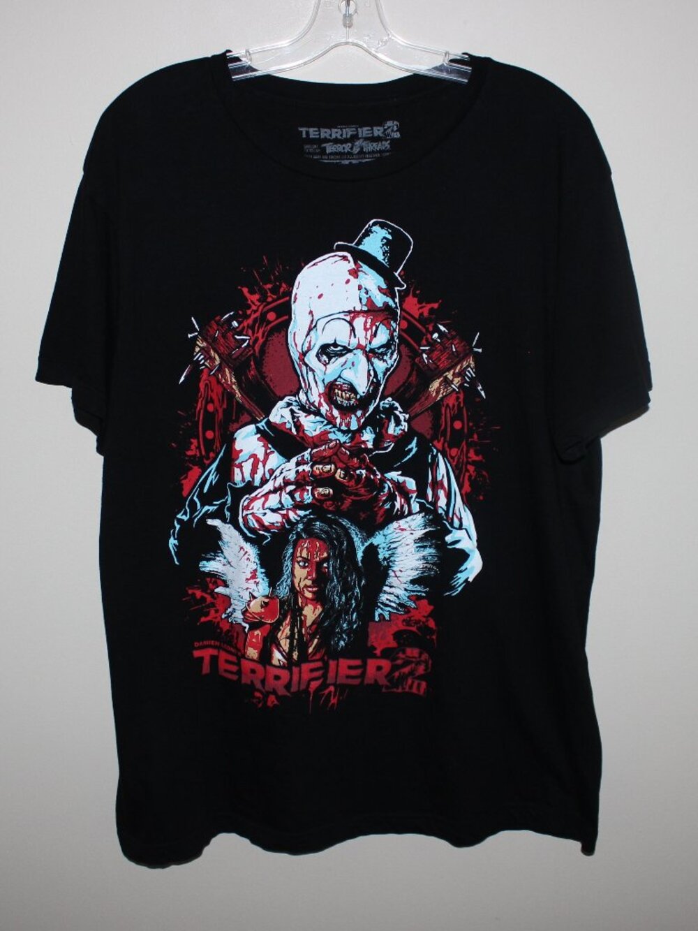3/77❤️Terror Threads Damien Leone's TERRIFIER 2 Work Of Art licensed shirt 2024